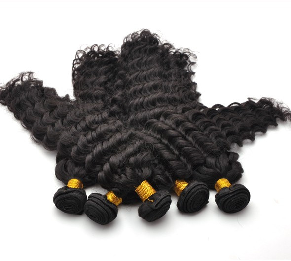 7A Virgin Indian Hair Extensions Wasserwelle Naturschwarz 0