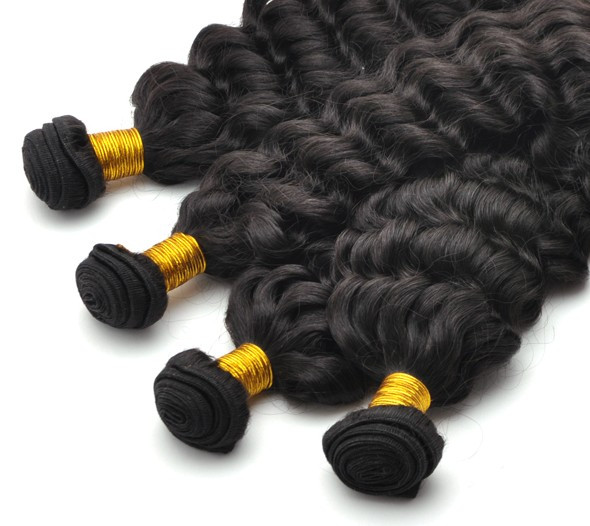 7A Virgin Indian Hair Extensions Wasserwelle Naturschwarz 1