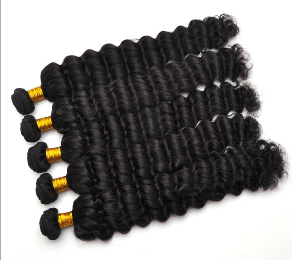 7A Virgin Indian Hair Extensions Wasserwelle Naturschwarz 2