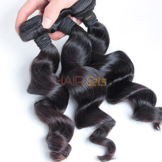 1 pacote 8A trança de cabelo virgem malaio ondulado solto natural preto 1
