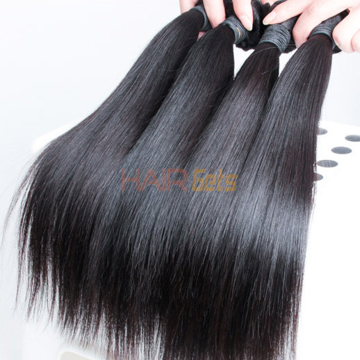 2 stk 8A Silky Straight Malaysian Virgin Hair Weave Natural Black 0