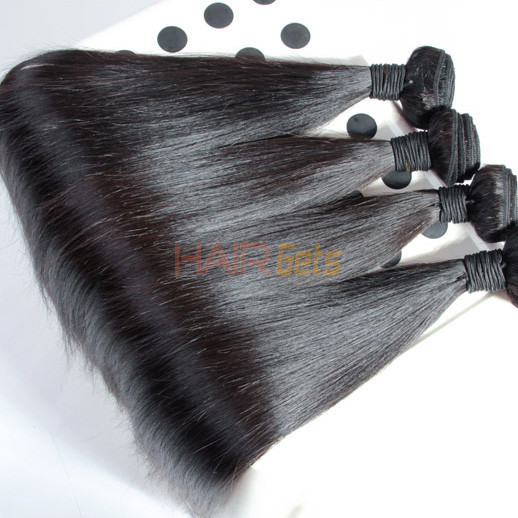 2 stk 8A Silky Straight Malaysian Virgin Hair Weave Natural Black 1