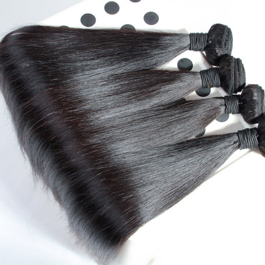 4 шт. 8A Шелковистые прямые малайзийские девственные волосы Плетение Натуральный черный 2