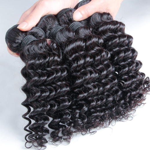 4 pcs 7A Deep Wave Malaysian Virgin Hair Weave Natural Black mhw012 0