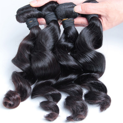 2 pcs 8A Onda Suelta Malasia Virgin Hair Weave Natural Black 0