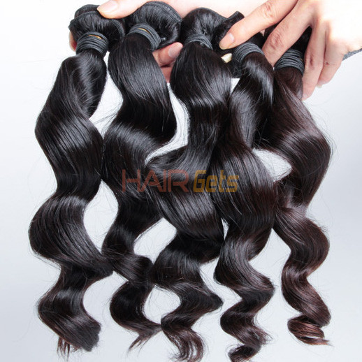 4 Stück 7A Lose Welle Malaysian Virgin Hair Weave Natural Black Günstiger Preis 0