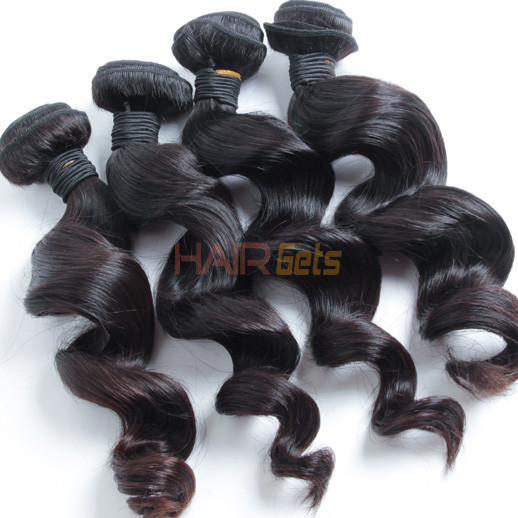 3 Stück 8A Virgin Malaysian Hair Weave Loose Wave Natural Black 0