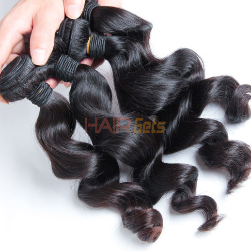 3 peças 8A cabelo virgem malaio trançado onda solta preto natural 1