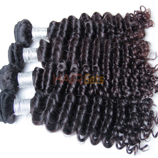 1 stk 8A jomfru peruansk hår Deep Wave Natural Black 0