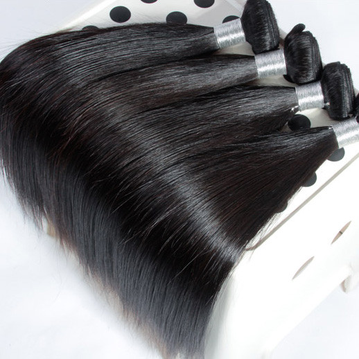 1 stk 8A Straight Virgin Peruvian Hair Weave Natural Black 0