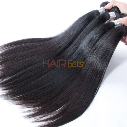 2 пучка 8A Virgin Peruvian Hair Silky Straight Weave Natural Black 0