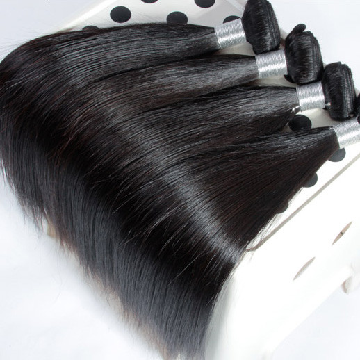 3 bundels 8A Virgin Peruvian Haar Zijdeachtig Recht Weave Natuurlijk Zwart 0