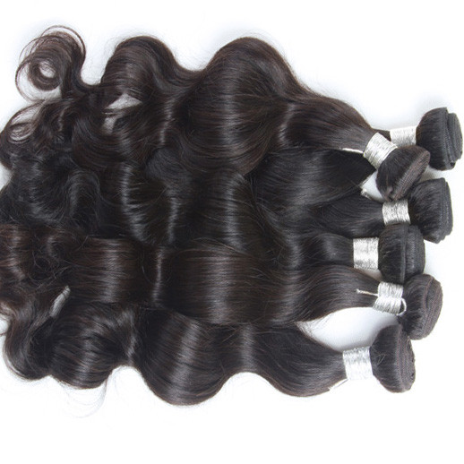 3 peças 8A cabelo virgem peruano tecer onda corporal preta natural 0