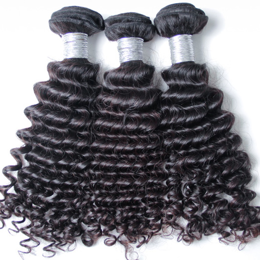 2 pcs 7A Deep Wave Virgin Peruvian Hair Weave Natural Black phw010 0