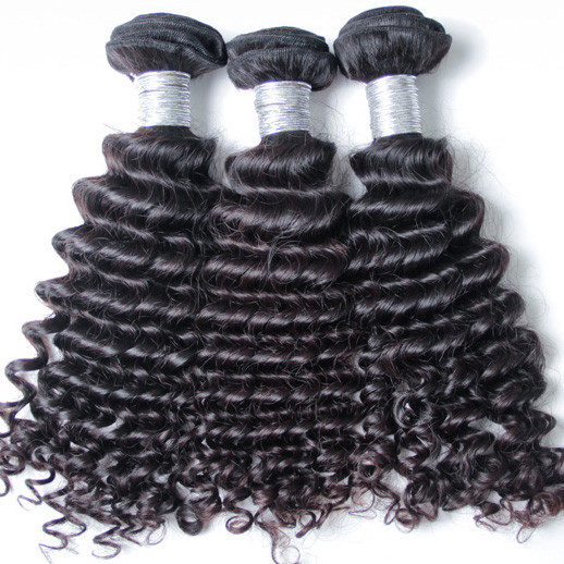 2 Stück 8A Deep Wave Virgin Peruvian Hair Weave Natural Black 0
