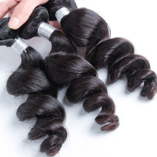 2 pcs 8A Virgin Peruvian Hair Loose Wave Weave Natural Black 1