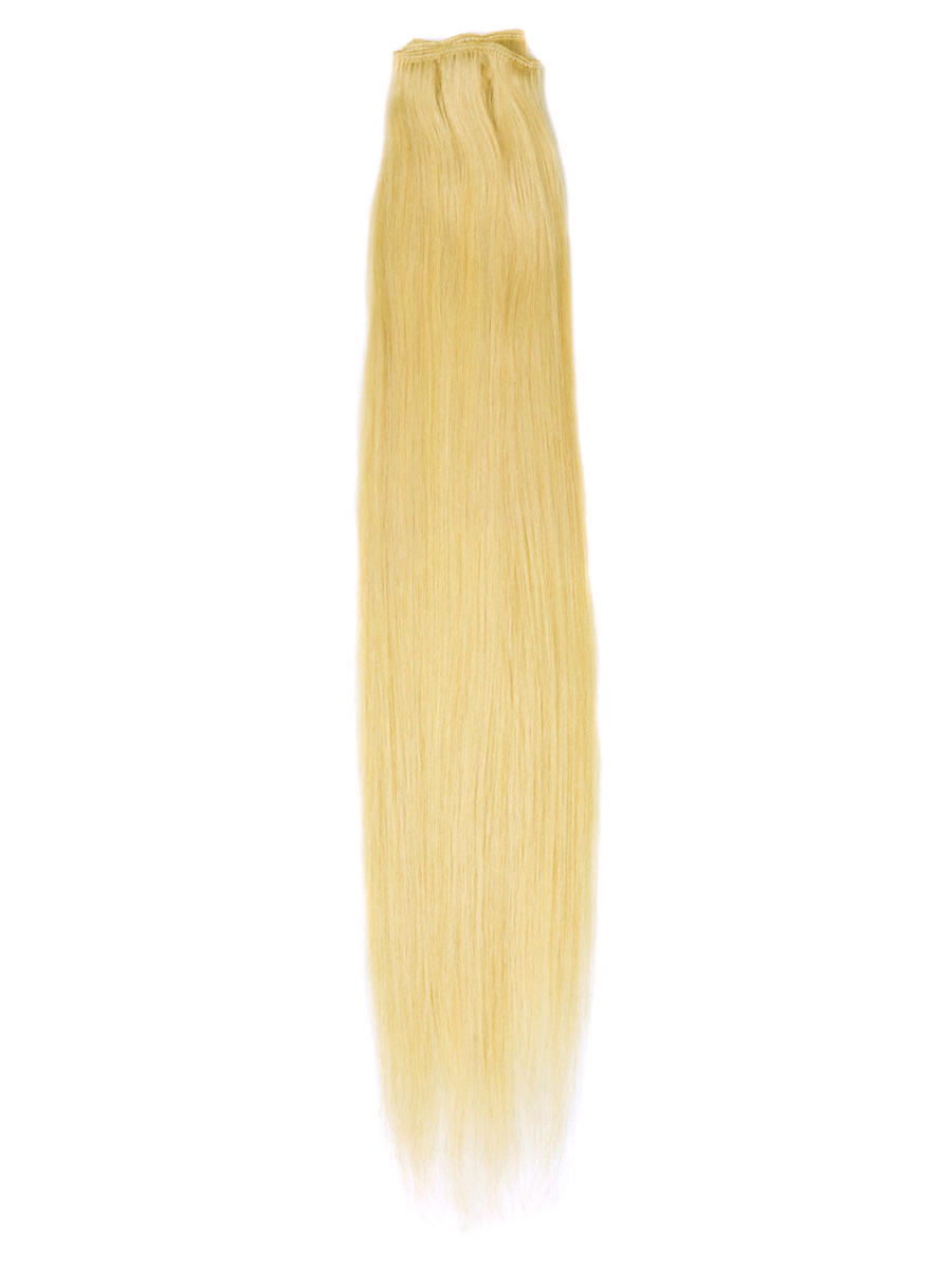 Medium Blond(#24) Silkeagtig Straight Remy Hair Weaves 0