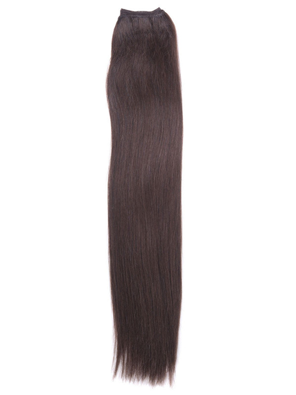 Medium Brown(#4) Silky Straight Remy Hair Weave 1