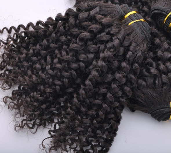 7A Virgin Thailand Kinky Curl Hair Weave Naturel Noir 1