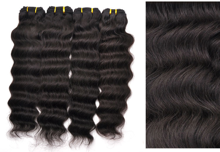 7A Virgin Thailand Hair Weave Deep Wave Natural Black 3