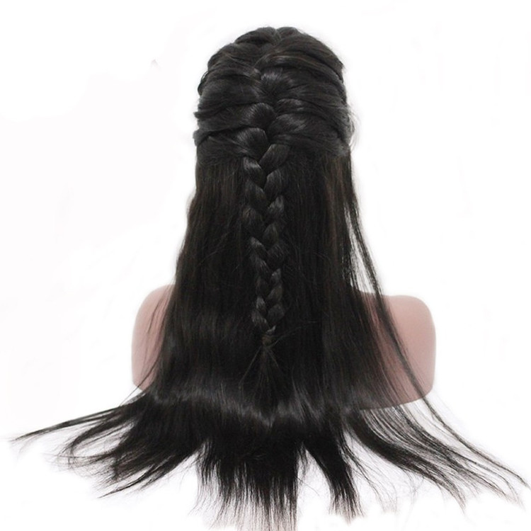 Peruca frontal longa reta 360 de renda, 100% cabelo humano perucas 12-30 polegadas 1