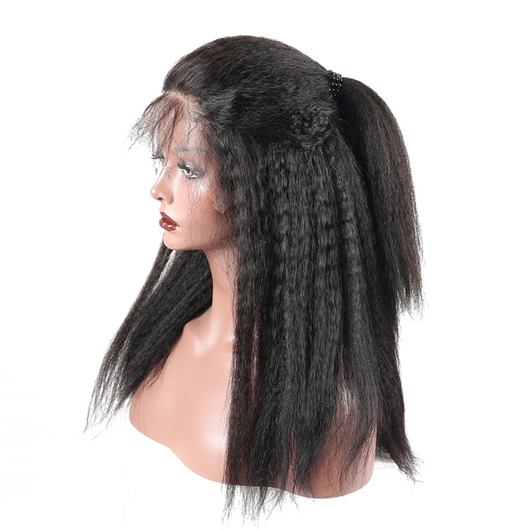 360 Lace Frontal Wig Shiny Kinky Straight, erstaunliche Echthaarperücken 10-28 Zoll 1