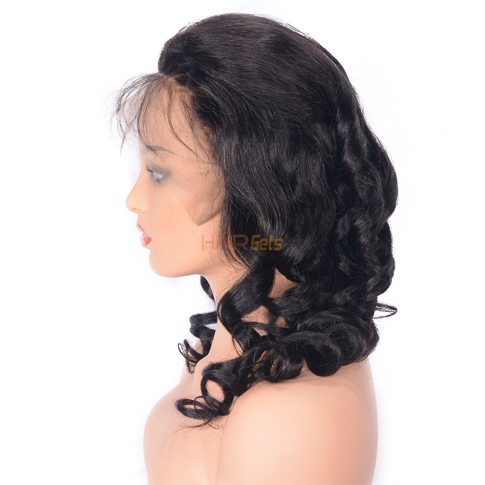 Peruca de cabelo humano frontal de renda 360 com ondas soltas de melhor qualidade macia como seda 1