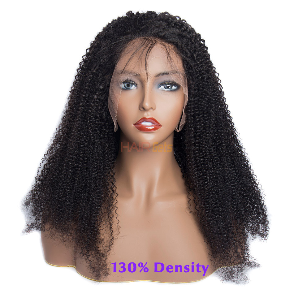 Kinky Curly 360 Peluca frontal de encaje, 100% pelucas rizadas de cabello virgen 8A para mujeres 0