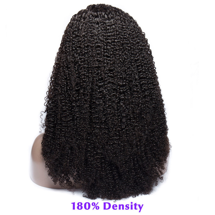 Kinky Curly 360 Peluca frontal de encaje, 100% pelucas rizadas de cabello virgen 8A para mujeres 1