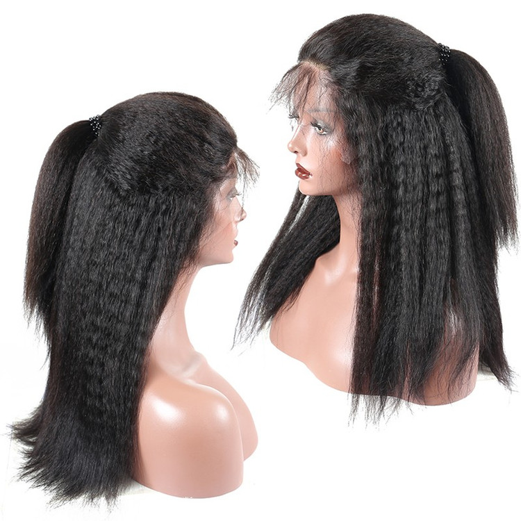 Peruca de renda completa kinky brilhante, incrível perucas de cabelo humano 12-28 polegadas 0