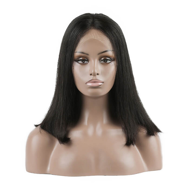 Full Lace rechte bob pruiken 10 inch-30 inch, echt maagdelijk haar pruik 0