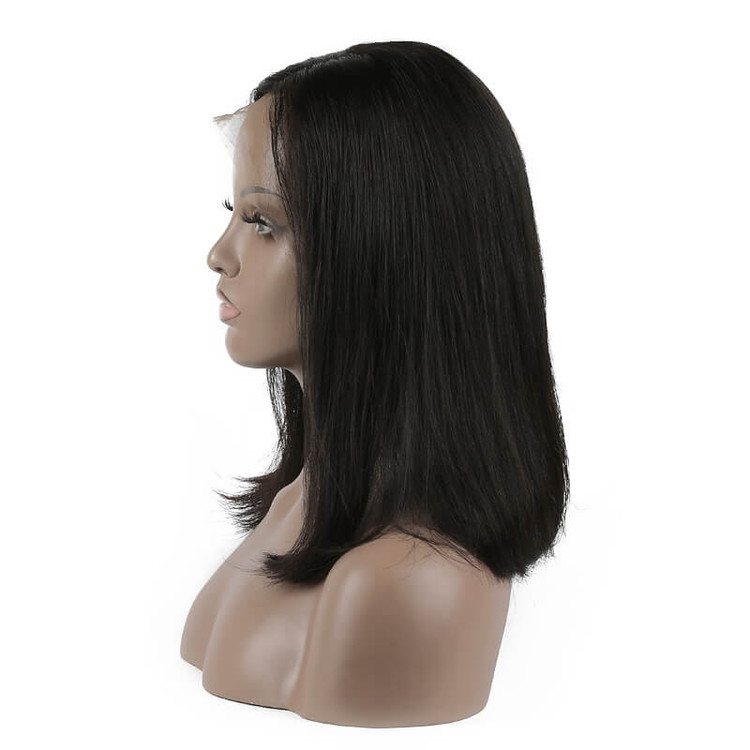 Full Lace Straight Bob Wigs 10 pouces-30 pouces, véritable perruque de cheveux vierges 1