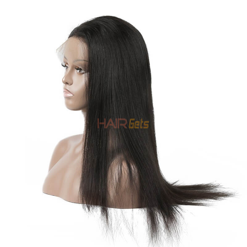 Perucas frontais longas retas de renda, peruca 100% cabelo humano 10-30 polegadas 1