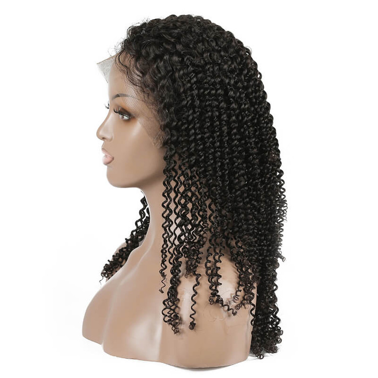 Peruca frontal de renda encaracolada crespa, perucas encaracoladas de cabelo 100% virgem 8A para mulheres 0