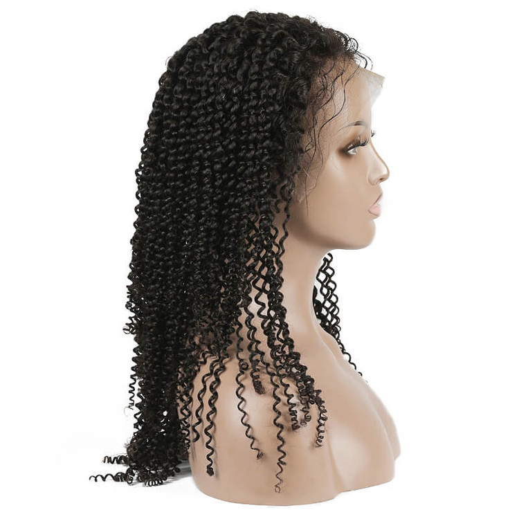 Peruca frontal de renda encaracolada crespa, perucas encaracoladas de cabelo 100% virgem 8A para mulheres 1