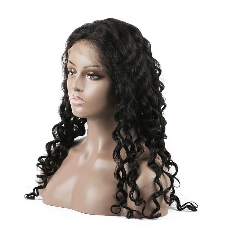 Lace Front Menselijk Haar Water Wave Pruiken, 10-30 Inch Glad 0