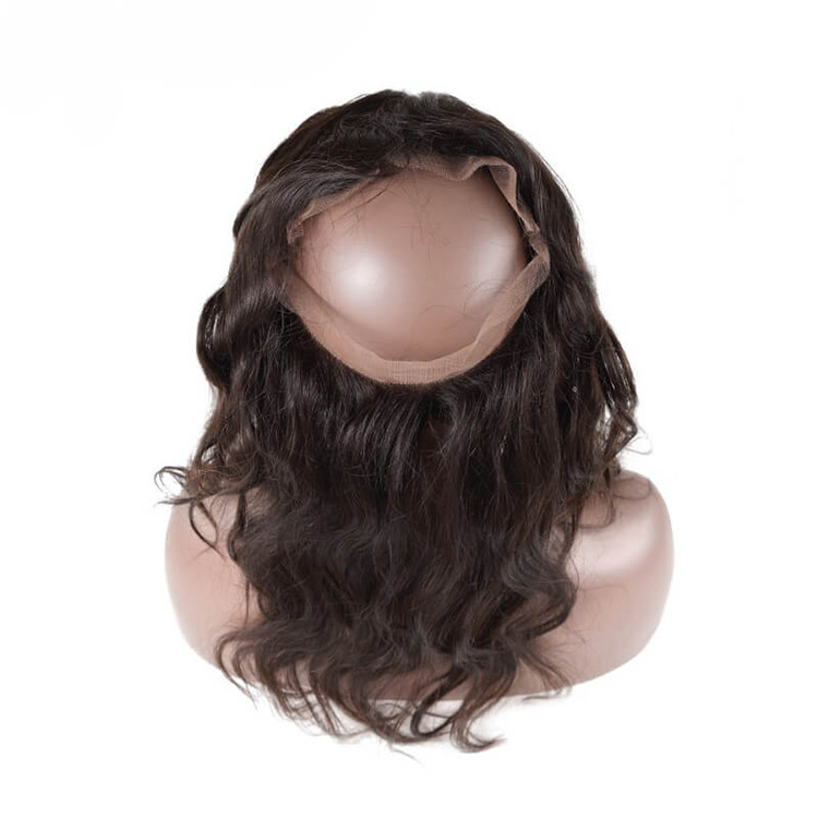 El cabello virgen más barato Body Wave 360 Lace Frontal, Natural Back 8A