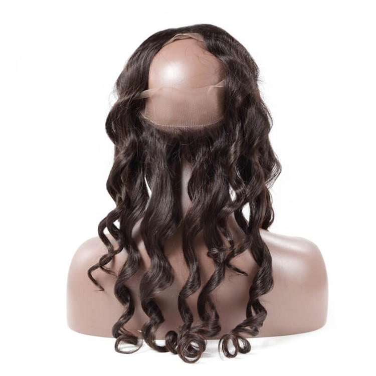 Loose Wave 360 Lace Frontal Gjord av Real Virgin Hair På rea 8A