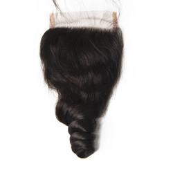 Застежка из натуральных волос, кружевная застежка со свободной волной, 8-30 дюймов