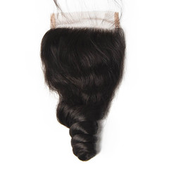 Mänskligt hårstängning, Loose Wave Lace Closure, 8-30 tum