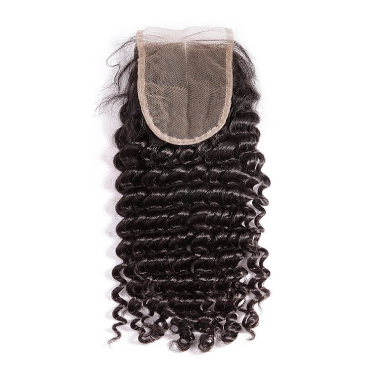 Soft Like Silk Brazilian Hair Closure, Deep Wave Lace Closure 4x4 Inches