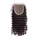 Fecho de cabelo brasileiro macio como seda, fechamento de renda de onda profunda 4x4 polegadas