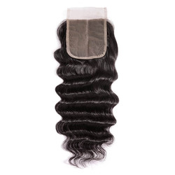 Гладкая застежка шнурка девственных волос, свободная курчавая застежка 4*4 для женщин