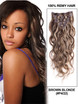 Brown/Blonde(#P4-22) Ultimate Body Wave Clip In Remy Hair Extensions 9 Pieces