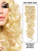 Blond cendré/blanc(#P18-613) Extensions de cheveux humains à clips de luxe Body Wave 7 pièces