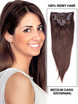 Medium Bruin (#4) Ultieme Rechte Clip In Remy Hair Extensions 9 Stuks