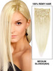 Medium Blonde(#24) Ultimate Straight Clip In Remy Hair Extensions 9 Pieces