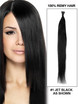 50 Piece Silky Straight Stick Tip/I Tip Remy Hair Extensions Jet Black(#1)