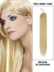 Micro Loop Remy Hair Extensions 100 Strands Silky Straight Medium Blonde(#24)