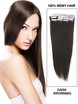 Tape In Remy Hair Extensions 20 Piece Silky Straight Mørkebrun(#2)